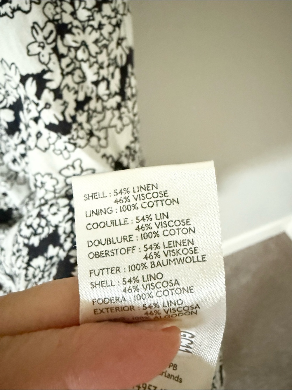 Anthropologie Linen Cotton Blend Black & White Floral Midi Dress Size 2X - Picture 8 of 8